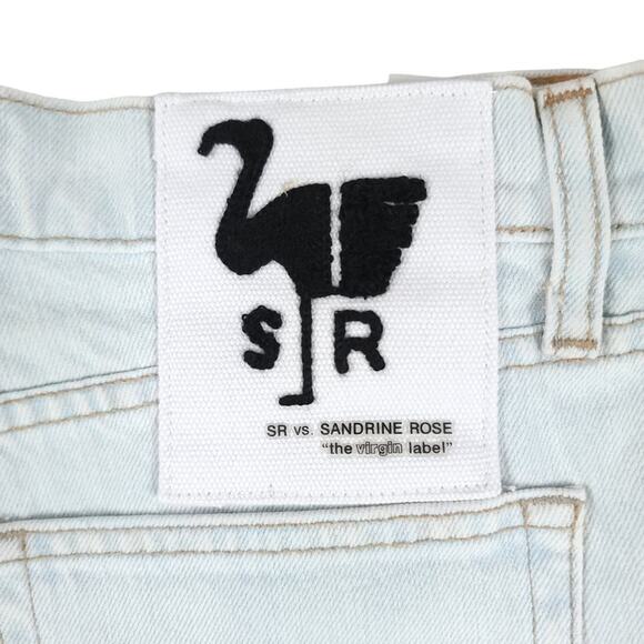 Free People x Sandrine Rose Distressed Denim Shorts with Yellow Zippers - Picture 10 of 14